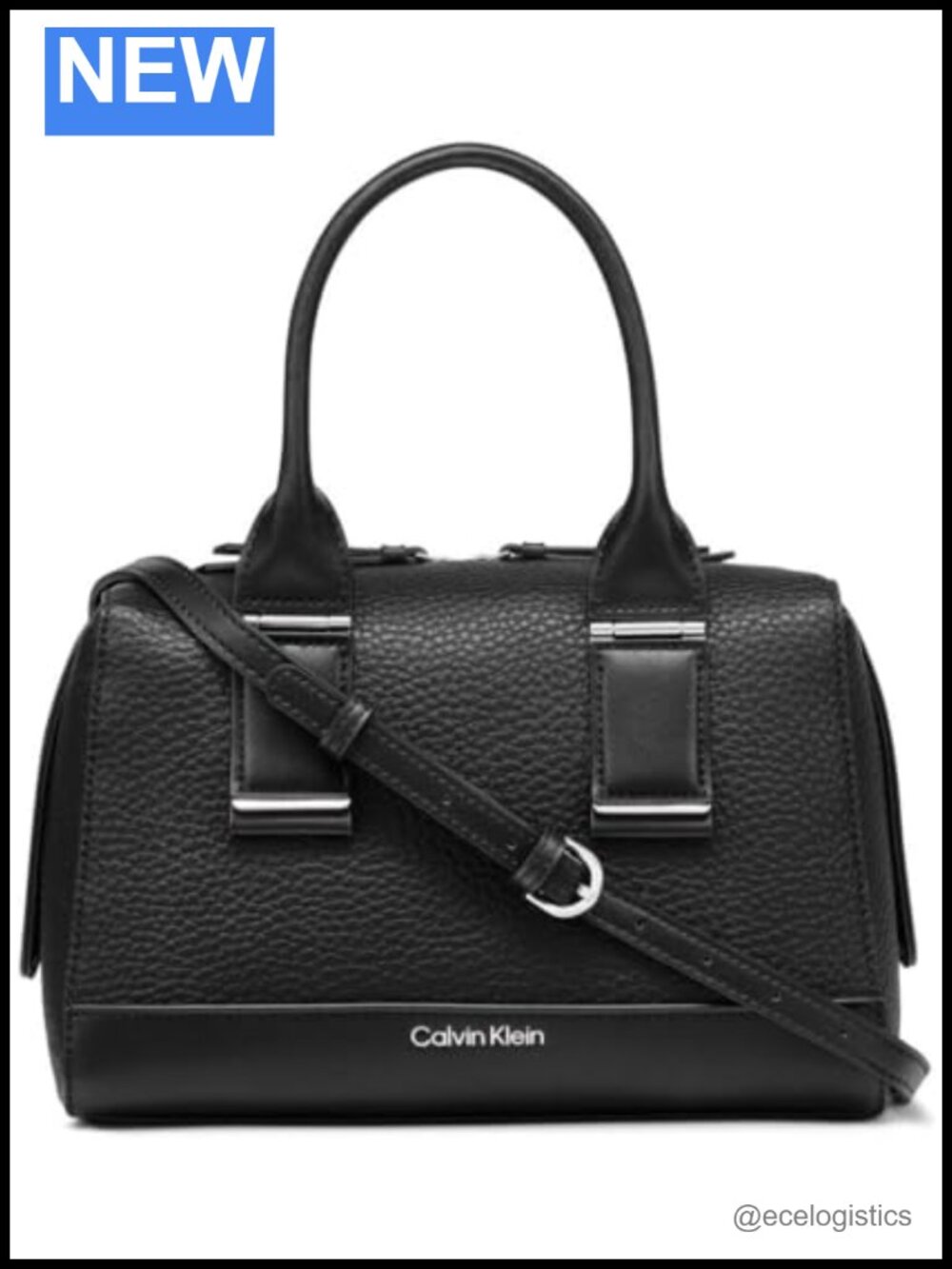 Vegan Leather Satchel Handbag Crossbody Adjustable Strap Top Zip